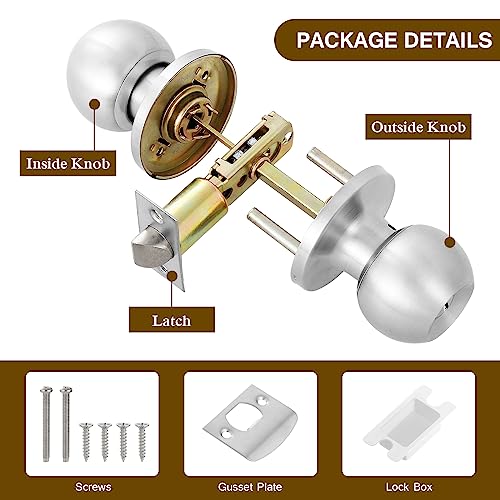 Faankiton Privacy Keyless Lock Set Stainless Steel Interior Door Knobs - Image 2
