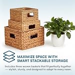 Honey-Can-Do Water Hyacinth Wicker Storage Baskets, Natural, Nesting, 3 Pk - Image 7
