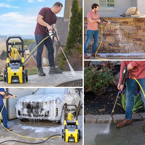 Kärcher Pressure Washer K2300PS, CETA Certified, 4 Spray Nozzles, Detergent Tank, Hose Reel, for Cars, Driveways, Siding, Patios, 1.2 GPM