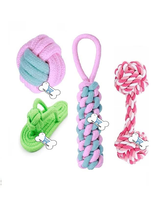 THE DDS STORE Dog Chew Toys for Aggressive Chewers, 4 Pack Interactive Dog Rope Toys, Washable Cotton Tough Dog Toys, Teething Toys for Puppies Dogs-Color May Vary (B0BCQLCZQW) Amazon Price History, Amazon Price Tracker