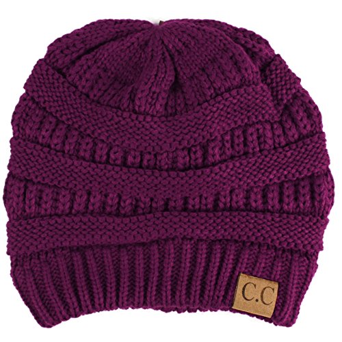 Image of Hatsandscarf CC Exclusives Solid Color Beanie Tail Hat for Adult (MB-20A)
