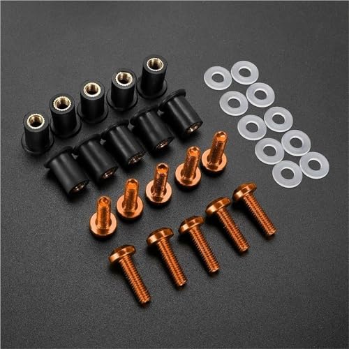 �ɓK������X�Y�L AN125 AN250 AN400 AN650 1998-2024�N���p �o�C�N�p�E�C���h�V�[���h�{���g�L�b�g �E�C���h�X�N���[���l�W �i�b�g�Z�b�g ���t���t�@�X�i�[ �I�[�g�o�C�̃t�F�A�����O �{���g �i�b�g �L�b�g(�I�����W)