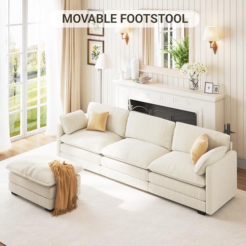 Canapé d’angle modulable 3 places velours beige Xbro