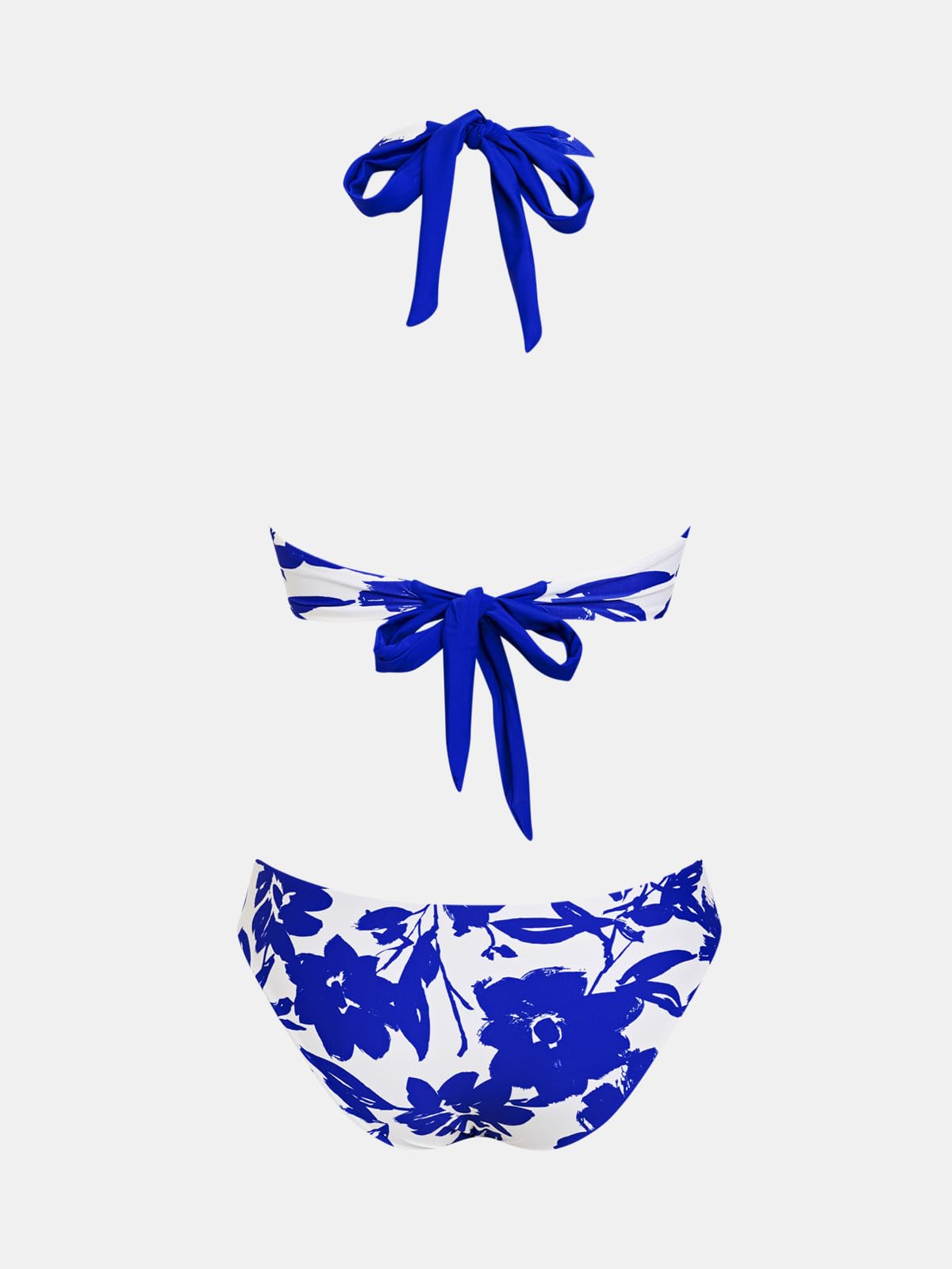 CUPSHE Ensemble bikini dos nu pour femme - Col en V - Réversible - Double face - Plusieurs façons de le porter