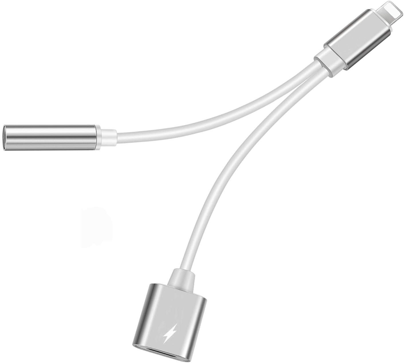 Smingda Car Charge Charge Power Adaptor Headphone Adapter Aux Adaptor ChargerAdapter Dongle Mini Earphone Connector Convertor 3in1 Chargers & Aux Audio&Call&Control Support 12 or Later 2