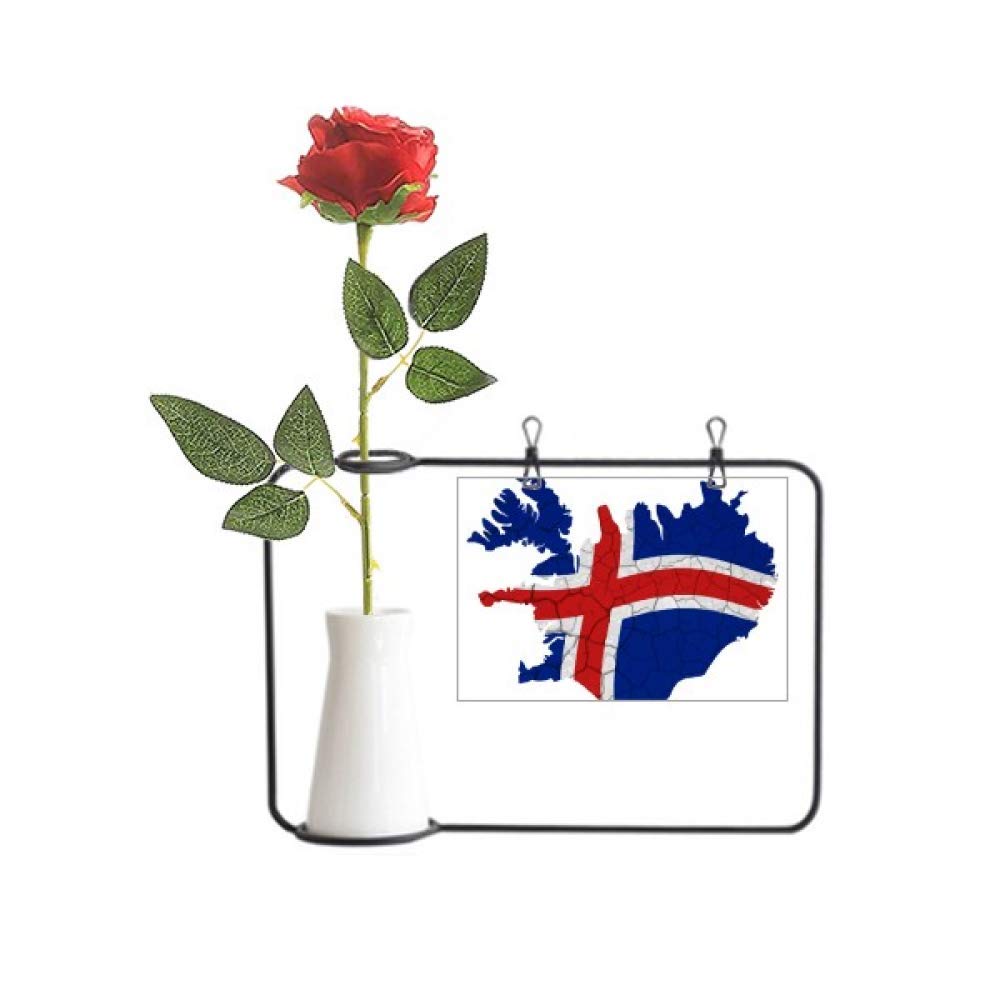 Bouteille décoration à suspendre motif Islande roses fleurs