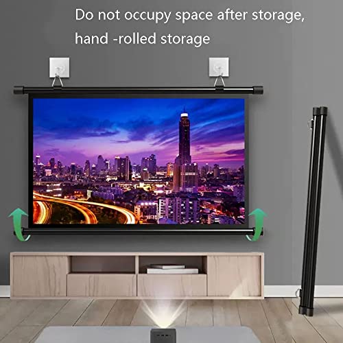 60 Inch Manual Pull Down Projector Screen With 16:9/4:3 4K 3D Hd Movie Screen Winkle-Free Projection Screen, Wall Mountable (Size : 60In 4:3) #TOP1