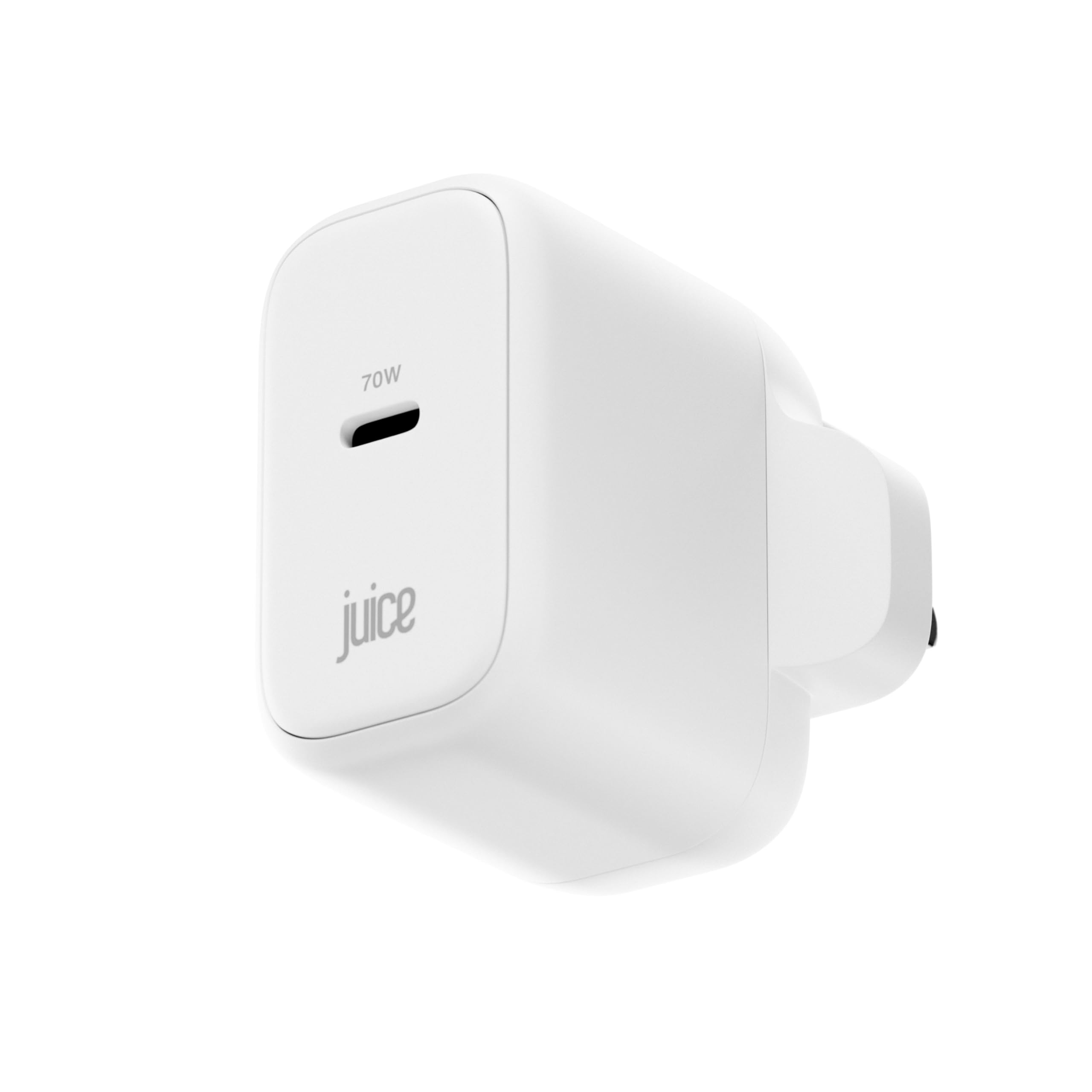 Juice 70W USB-C Charger Plug with 2m Cable – Fast GaN MacBook Charger for MacBook Pro/Air, Laptop, Tablet & Phone – PD 3.0 Fast Charging UK Wall Adapter
