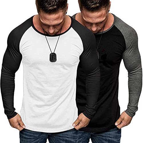 COOFANDY Men s Baseball Jerseys T Shirts Casual Long Sleeve Fitted Tee Shirts