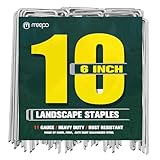 M Meepo 10-Pack 6 Inch Heavy Duty Landscape Staples, Rust-Proof Galvanized Garden Stakes, 11 Gauge 5X Sharper U-Pins For Inflatables, Dog Fence, Tents, Weed Barrier, Outdoor Decor &Amp; Garden Repair