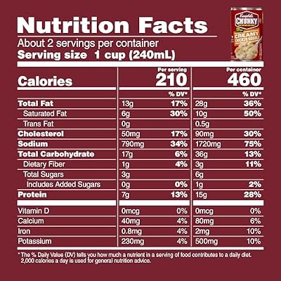 Campbell's Chunky Soup, Creamy Chicken Noodle Soup, 18.8 Oz Can (Pack of 4)