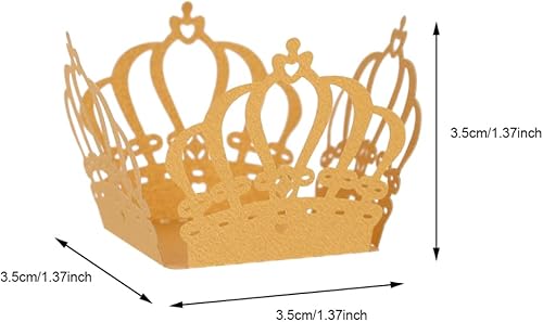Miniatura 6 de Abaodam 50 unidades de coronas para cupcakes, tazas de papel para hornear, bandejas para magdalenas, bandejas para decoración de bodas, fiestas,