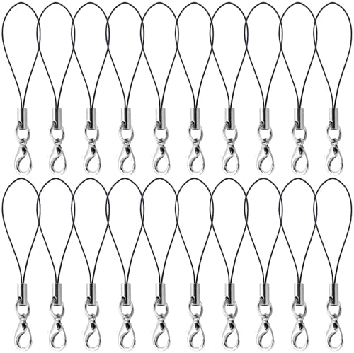 Amazon.com: VARMDUKKE 20 PCS Keychain String with Lobster Clasp, Black ...