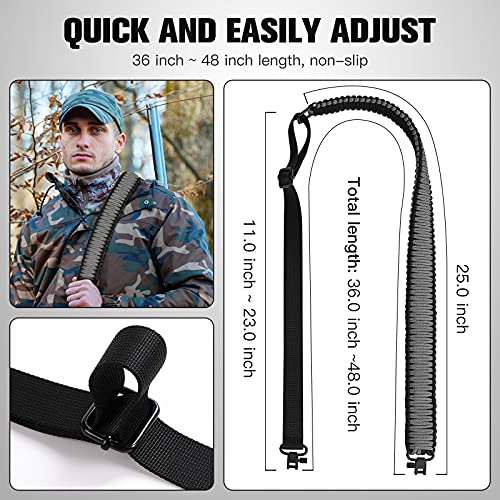 Soma Paracord Rifle Sling With Swivels, 2 Point Gun Sling Adjustable Shotgun Sling For Outdoor Hunting (Black&Grey) #TOP4