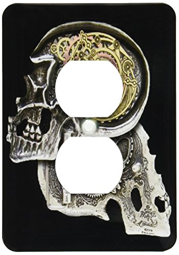 3Drose Lsp_102675_6 Steampunk Gothic Faux Metal Skull Image 2 Plug Outlet Cover #TOP21