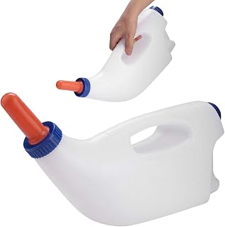 Luocute 4L Calf Cow Feeding Milk Bottle Cups Nursing Milk Feeder with Handle, Rubber Calf Cow Feeding Bottle Cups with Regulating Valve, Control Rate for