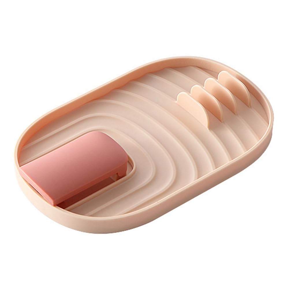 Osmond Foldable Pot Lid Rack, Rack, Integrated Storage Rack, Kitchen Stove Storage Rack, Draining Tools Pink