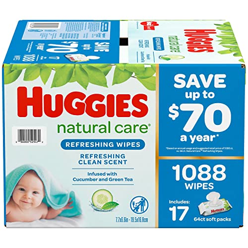 Image of Huggies Natural Care Baby Wipe Refill, Refreshing Clean (1,088 Count)