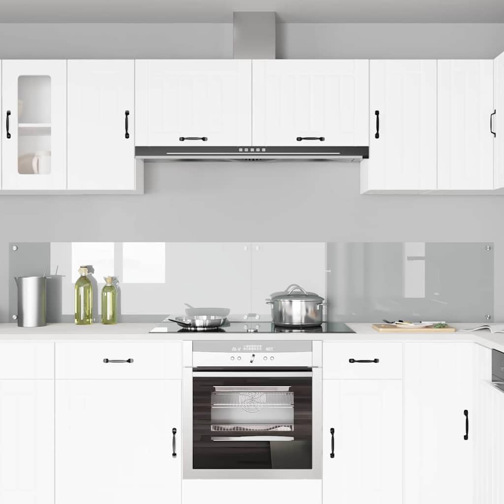 Küchenrückwand gehärtetes Glas transparent 120 x 40 cm 2 pcs modernes Küchenzubehör hitzebeständig platzsparend leicht zu reinigen ergonomisch Küchenutensilien Organizer Haushalt