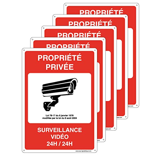 AUA SIGNALETIQUE - Panneau Vidéo Surveillance - Plaque Vidéo - Propriété Privée Surveillance...