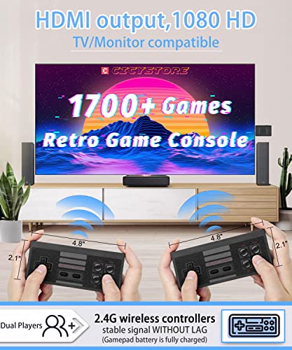 Cicystore Retro Game Console With 1700 Nes Classic Edition Games,4K Hd Video Game Console,Plug And Play Video Games For Tv,Gift For Kid/Adult #TOP1