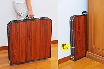 Amazon.co.jp: 木目調アルミ折りたたみテーブル 幅90cm 高さ2