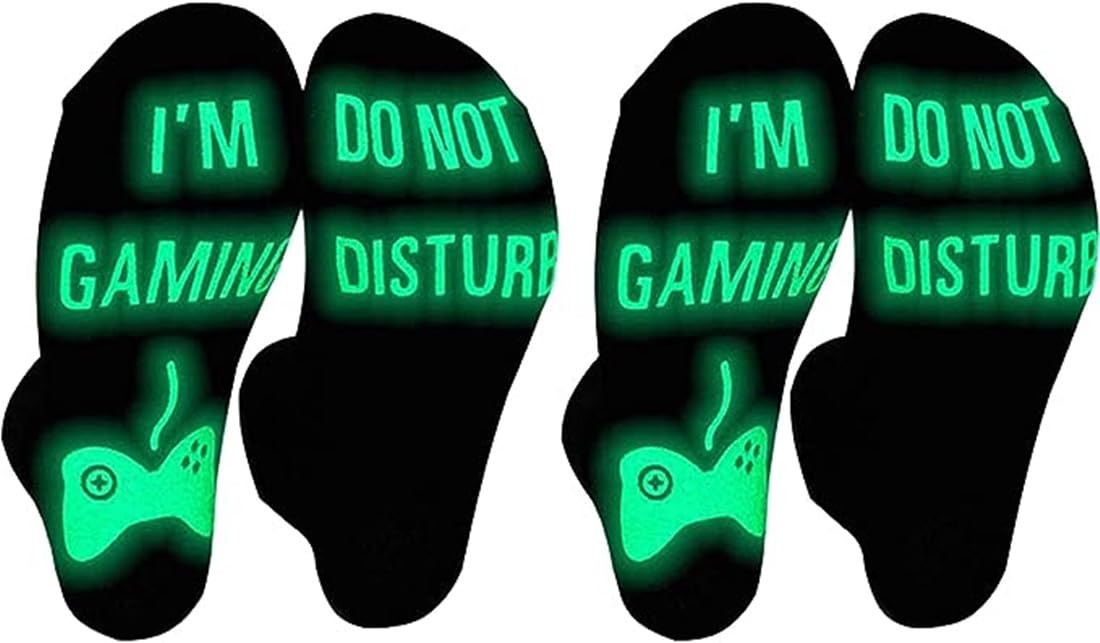 Gaming Sock, Do Not Disturb I'm Gaming,Gaming Socks for Teen Boys Gamer with Glowing, Novelty Socks for Men Dad Father Women