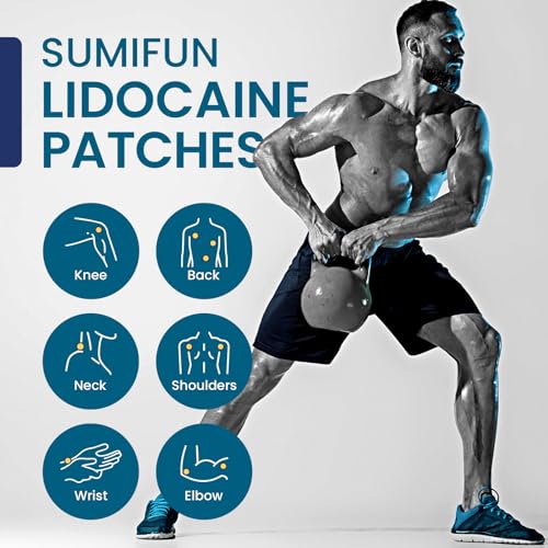 Image of Sumifun 4% Lidocaine Pain Relief Patches 30 Count(Pack of 2) | Maximum Strength Numbing Gel Patch for Back Knee Neck Joint Ache Muscle Soreness Topical Analgesic