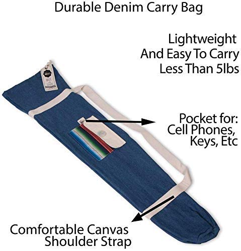 Beach Umbrella For Sand – Best Beach Umbrella Windproof With Sand Anchor Portable Sport Umbrella, Fringe, Denim Beach Umbrella Bag, Features Pointed Bottom & 100% Uv Sun Protection – Bahama (Las Brisas) #TOP3