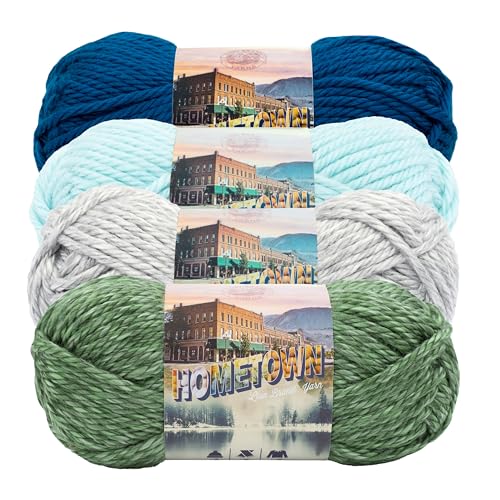 Image of Lion Brand Yarn, Hometown Super Bulky Yarn, Dockside Pack, 4 Skeins