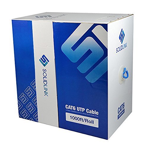SolidLink SL603 CAT6 1000; UTP Solid Conductor Cable 23AWG LAN Network Ethernet RJ45 Wire, Blue
