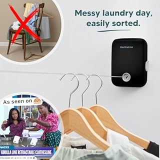 GorillaLine - Retractable Clothesline Indoor Outdoor Clothes Line - Heavy Duty Clothes Drying Laundry Line - Wall Mounted Drying Rack - Air Dry Clothing