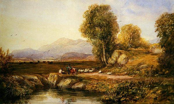 Tableau la vallée de Conwy de David Cox impression sur toile 60x90cm