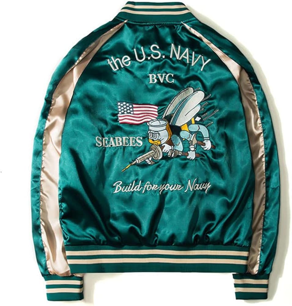 Amazon.com: JYHBHMZG Sukajan Satin Embroidery Jacket for Men Amazon.com: JYHBHMZG Sukajan Satin Embroidery Jacket for Men