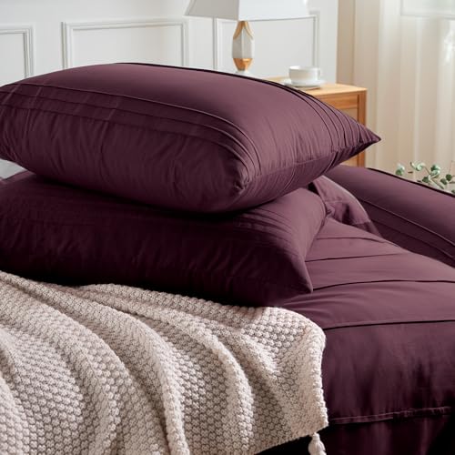 NEXHOME PRO Organic Cotton Duvet Cover Twin,Pleated,Burgundy by NEXHOME PRO - Used condition - Image 5