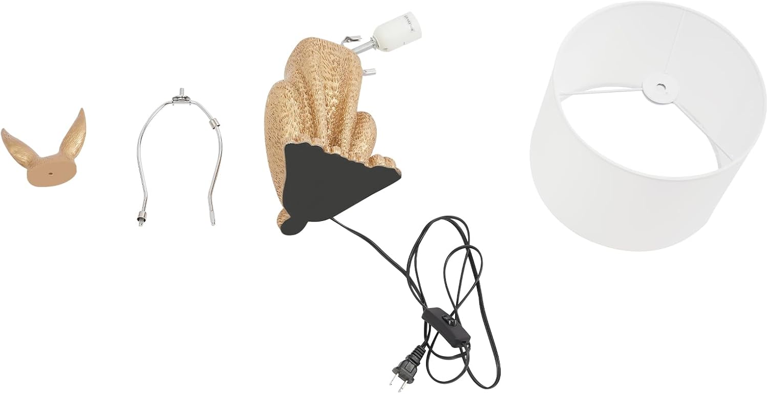 Modern Gold Rabbit Bedside Lamp Table Lamp, Bedroom Lamp Lighting Fixtures for Home Bedroom Parties Patio Office Indoor (Bulb Not Included)