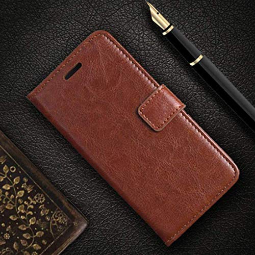 Image of Flip Cover Compatible with Samsung Galaxy M20 | Premium Leather Finish | Inbuilt Pockets & Stand | Flip Cover Back Case for Samsung Galaxy M20 (Brown)