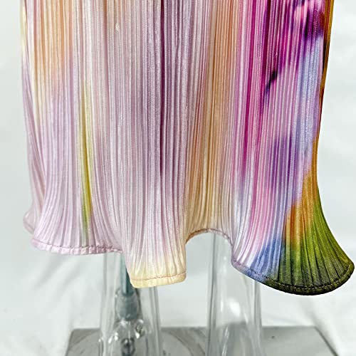 Cowl Neck Printed Plisse Maxi Dress Sleeveless Tank Dress Summer Beach Dresses4