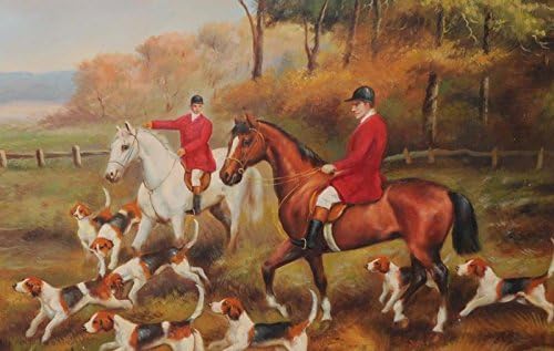 Fox Hunt Oil painting On Canvas Home Wall Decor Frameless print 16x20 inch