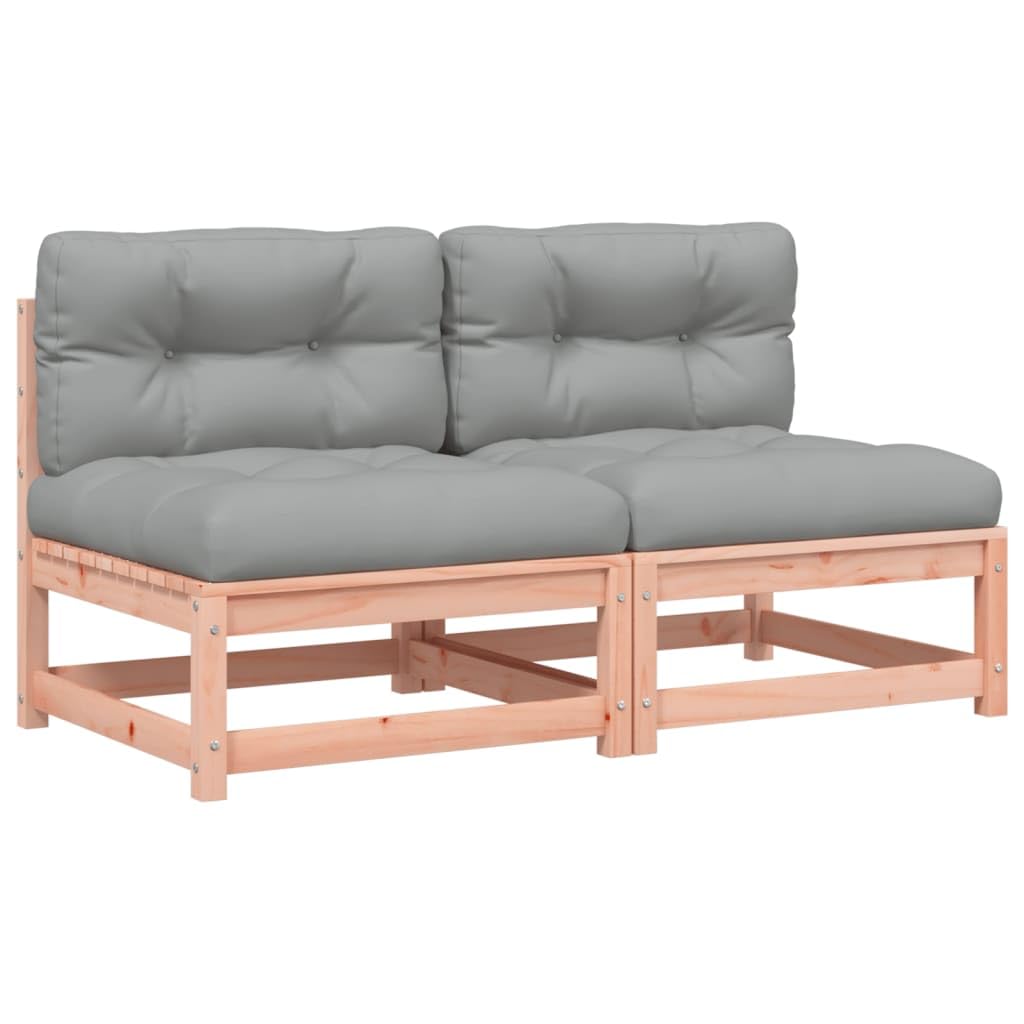 Gecheer Panca da giardino modulare, 2 pezzi, senza braccioli, con cuscini, per giardino, esterni, lounge, divani componibili, panche da giardino, mobili da giardino
