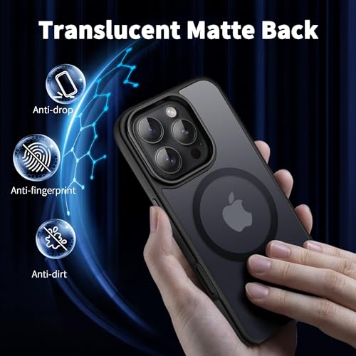 Image of CACOE Magnetic Case for iPhone 16 Pro 6.1 inch, Matte Black