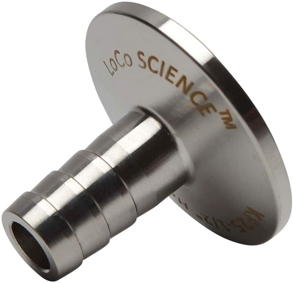 Hose Barb Adapter for Vacuum Pipe Fittings, Stainless Steel - KF-25, 5/8"