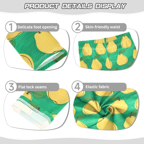 Yellow Pear Green Girls Leggings Ultra Soft Compression Yoga Gym Pants for Kids 4-10T3