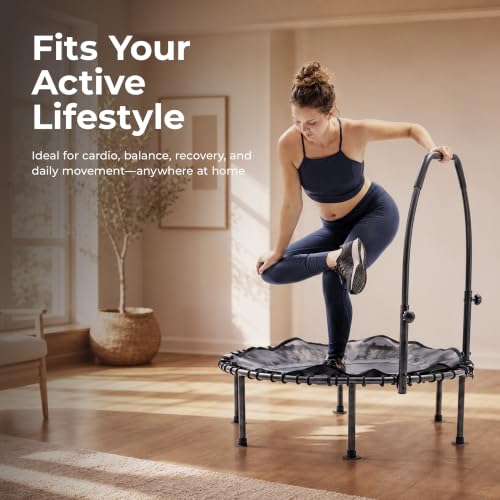 Sunny Health & Fitness 40” Bungee Exercise Trampoline, Adjustable Handlebar - image 6