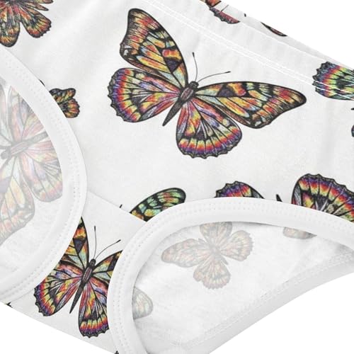 Vibrant Multicolored Butterflies White Toddler Girls Underwear 2t Cotton Panties Little Girl Cartoon Kids Undies Briefs4