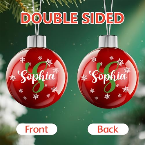Image of Personalized Letter Ornaments for Christmas Tree - Custom Christmas Balls, Name & Monogram Ball Ornaments, Customized Initial Ornament, Family Keepsake