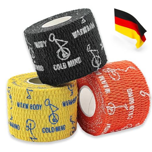 WARM BODY COLD MIND 1.85" Weightlifting Thumb Tape - Hook Grip Tape for Powerlifting, Cross Training, Gym Tape, Weight Lifting Tape, Athletic Finger Wrap (3 Rolls Mix - Flags Edition (GE))