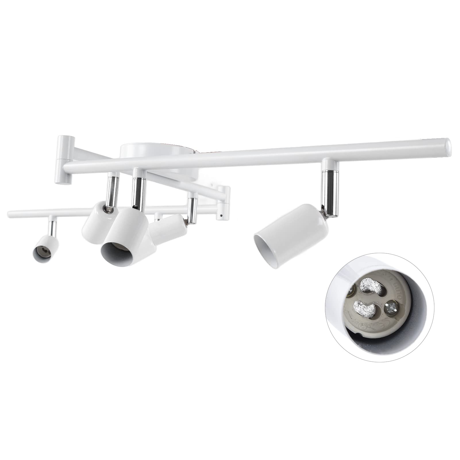 6-drożny Zestaw Oświetlenia Szynowego, Obrotowy Sufitowy (WHITE)