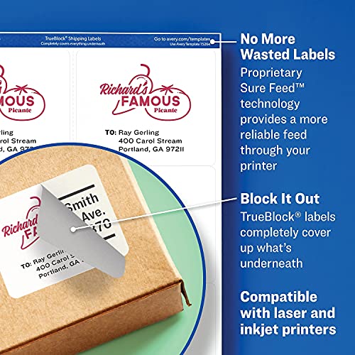 Avery 5166 Trueblock File Folder Labels, Laser/Inkjet, 1/3 Cut, Orange, 750/Pk #TOP2