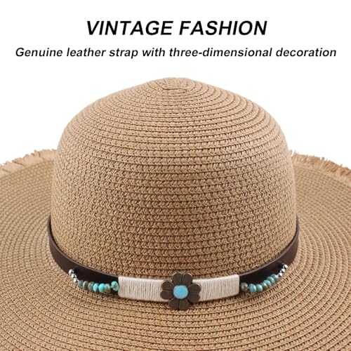 Image of Cowboy Hat Bands for Men Women, Leather Hatbands Belt for Cowboy /Western /Fedora /Cowgirl Hats